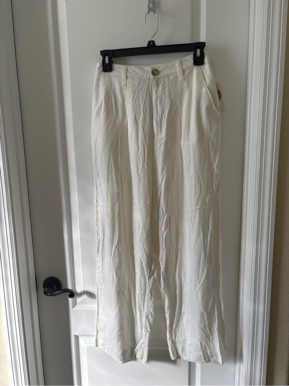 Billabong NWT Casually Busy Cream High-Waist Coastal Wide Leg Pants Size 26
